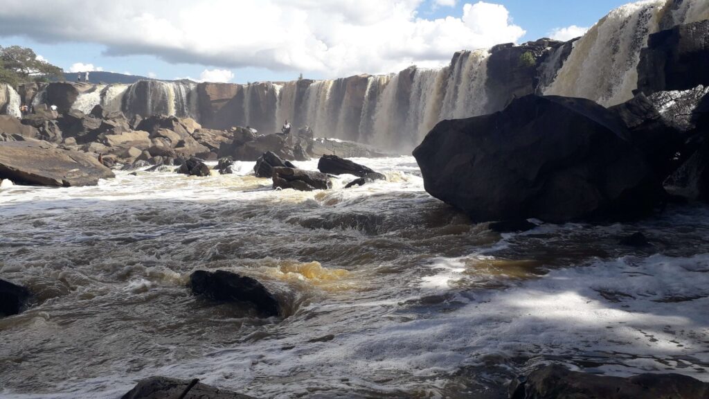 Fourteen Falls cascading across the Athi River near Thika, Kenya